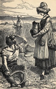 Field Workers Reaping by English School